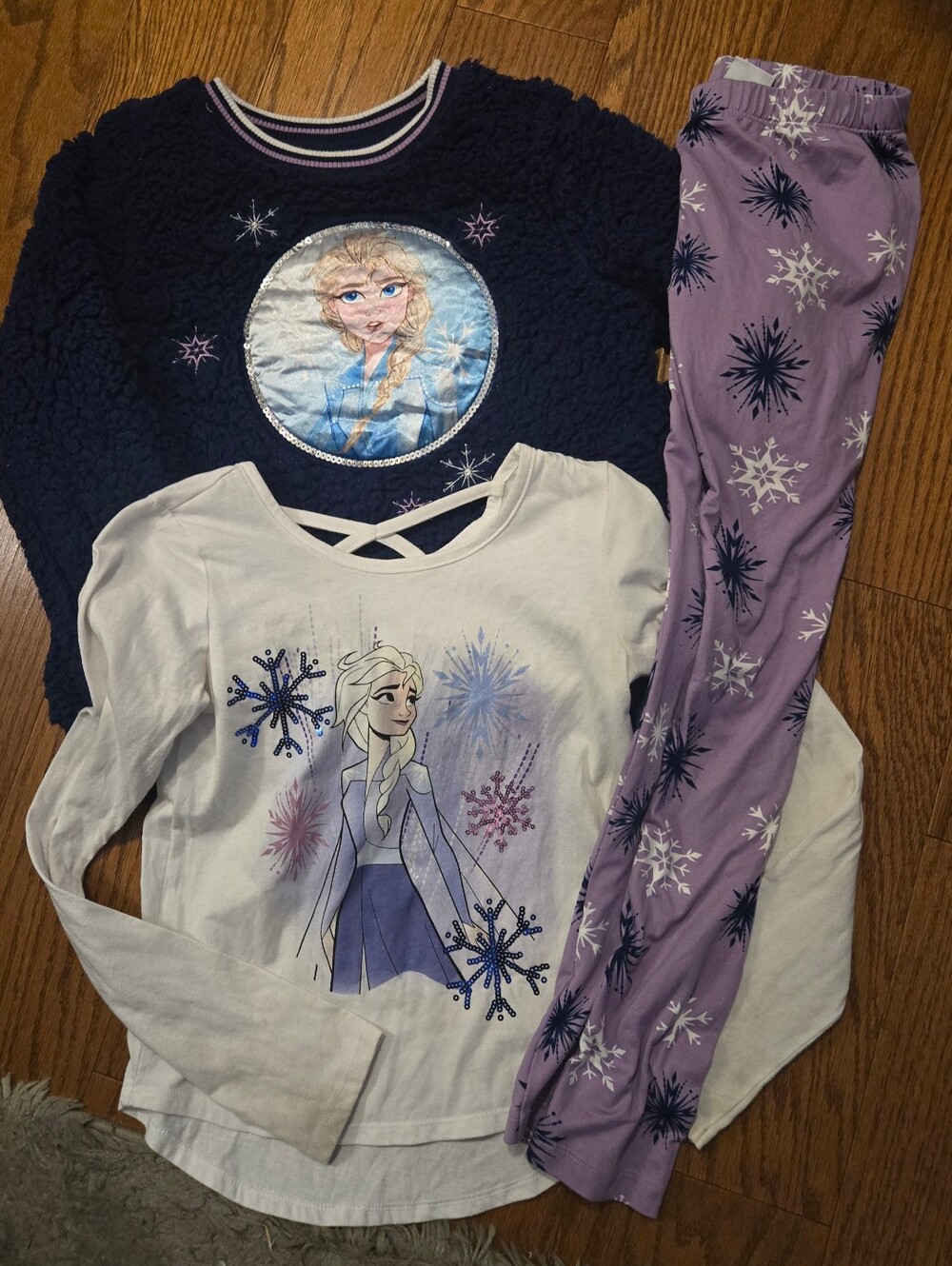 Girls' Frozen Character Matching Set - Purple, Navy & White 10/12